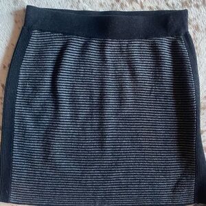 Krimson Klover Black and Gray Striped Pencil Skirt